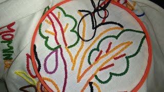 Indian Nakshi Kantha Design V Stitch Pattern Embroidery Part 4 [upl. by Nadab532]