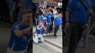 Albania fan playfully taunts Italian supporters by snapping spaghetti ahead of Euro 2024 match [upl. by Tomasine]