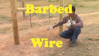 Farm Fencing Install Part 5  Barbed Wire [upl. by Eillim]