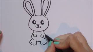 Konijnrabbit tekenen  How to draw 46 [upl. by Rattan]