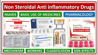 NSAIDS NONSTEROIDAL ANTIINFLAMMATORY DRUGS WORKING MECHANISM CLASSIFICATION USE SIDE EFFECTS [upl. by Kyle]