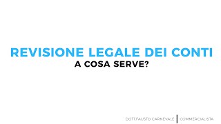 Revisione legale dei conti  A cosa serve [upl. by Robbin]