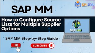 How to Configure Source Lists for Multiple Supplier Options  SAP MM Module Tutorial [upl. by Elbam]