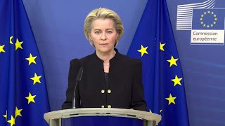 Von der Leyen zum Tod von Sassoli quotTrauriger Tag für Europaquot  AFP [upl. by Nelluc]