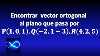 61 Encontrar vector ortogonal al plano que pasa por 3 puntos [upl. by Serica]