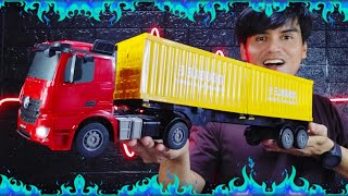 Unboxing Truk Kontainer Remot Kontrol Mercedes Benz Arocs E664003 [upl. by Retsof]