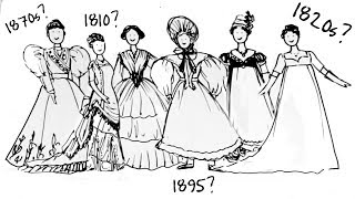 19th Century Fashion  How To Tell Different Decades Apart [upl. by Tonkin539]