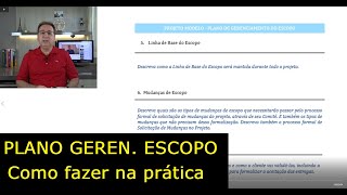 Como fazer o PLANO DE GERENCIAMENTO DO ESCOPO DO PROJETO na prática [upl. by Boggers]