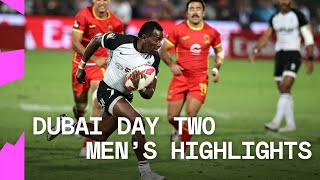 Spanish hope and Fijian flair in the desert  HSBC SVNS Dubai 2024  Day Two Mens Highlights [upl. by Ellek]