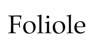 How to Pronounce Foliole [upl. by Elsi]