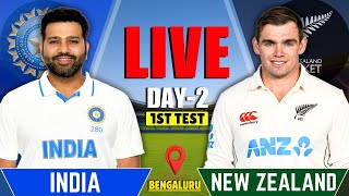 India vs New Zealand 1st Test Day 2  IND vs NZ Live Match  Live Cricket Match Today  Session 2 [upl. by Ocirnor]