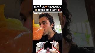 ESPAÑOL 🇪🇸 PROBANDO LECHE DE TIGRE 🇵🇪 COMIDA PERUANA CEVICHE [upl. by Koval]