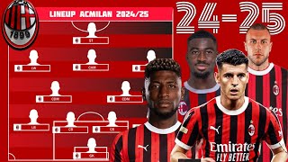 IL NUOVO MILAN 202425CON ANIMAZIONE GRAFICA Potential Lineup Paulo Fonseca Milan HelloðŸ”´âš«ï¸ [upl. by Tomchay236]