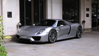 VERY LOUD Porsche 918 Spyder  Electric Start up  Driving  Carporn Munich [upl. by Egedan]