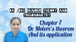 de moivres theorem ch 7 ex71 concept and examples [upl. by Nnayllek]