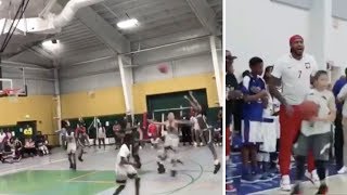 Carmelo Anthonys Son Kiyan Anthony Hits CLUTCH 3 pointer Carmelo Anthony Gets HYPE [upl. by Dehnel]