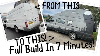 FULL CAMPER VAN BUILD IN 7 MINUTES TIMELAPSE CONVERSION  2021 [upl. by Mukund199]