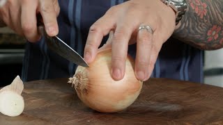 Knife Skills  Slicing Onions [upl. by Inna]