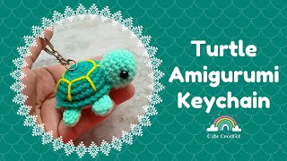 Mini Turtle Amigurumi  Easy StepbyStep Crochet Keychain Tutorial for Beginners🐢 [upl. by Ardiedal50]