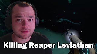 Eliminating the Reaper Leviathan with statis rifle in Subnautica [upl. by Gnort]