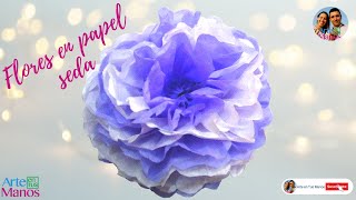 🔴FLORES Hechas EN PAPEL SEDA papelillo Paso a paso  Silk flowers made Paper [upl. by Sotos]