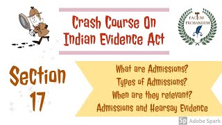 Section 17 Of Indian Evidence Act 1872  Admissions Defined [upl. by Namref869]