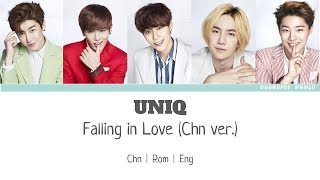 UNIQ  Falling in Love Chinese ver ChiPinyinEng Lyrics [upl. by Pattani]