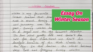 Essay On Winter Season In English  Winter Season Essay  Essay On My Favourite Season Winter [upl. by Tamis754]