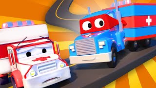 Car Cartoon for kids  The ambulance truck  Carl the Super Truck  Car City  Ambulance Cartoons [upl. by Elisabet578]