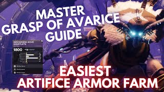 Easiest Artifice Armor Farm  Full Master Grasp of Avarice Final Boss Guide [upl. by Durkee]