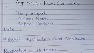 Sick Leave Application  Formal Letter [upl. by Gwenn]