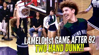 LaMelo Ball EASY Buckets amp Two Hand Dunk Warm Ups 1st Game Since 92 Points Chino Hills vs Rancho [upl. by Esialb647]