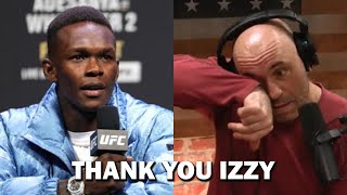 Israel Adesanya made Joe Rogan cry when he stood up for him at UFC 271 presser [upl. by Adaliah343]