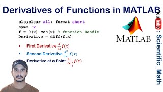 Find Derivative Using MATLAB Built In function l MATLAB Code for Derivative [upl. by Eel]