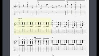 Lookin Out My Back Door by CCR  Guitar Play Along with TAB [upl. by Dorsman]