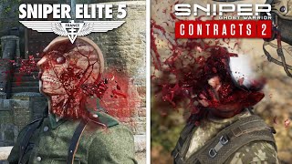 Sniper Elite 5 Gameplay Physics amp Details vs Sniper Ghost Warrior Contracts 2 [upl. by Aleetha]