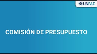 COMISIÓN DE PRESUPUESTO UNPAZ [upl. by Keyte]