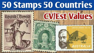 Old Stamps Value  50 Rare Stamps From 50 Countries Around The World  Valuable Philately [upl. by Dnalwor]