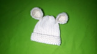 How to Loom Knit a Baby Hat with Ears DIY Tutorial [upl. by Gnort530]