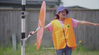 School Patrol pedestrian crossing training video in te reo Māori [upl. by Nadabas]