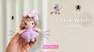 Little witch crochet 12  Amigurumi for beginners  How to crochet [upl. by Arvad]