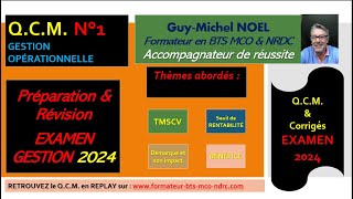 QCM 1  REVISION EXAMEN GESTION  BTS MCO amp NDRC  TMSCV  Seuil de Rentabilité [upl. by Neenad]