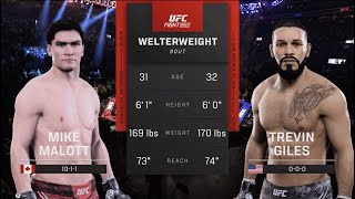 UFC Edmonton Malott vs Giles UFC 5 Simulation [upl. by Lune677]