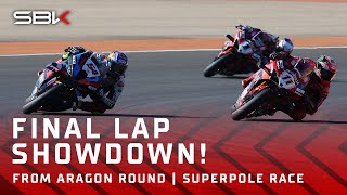 EPIC FINAL LAP⚔️ Bautista 🆚 Toprak in the Superpole Races last lap 🤯  2024 AragonWorldSBK 🏁 [upl. by Nnodnarb738]