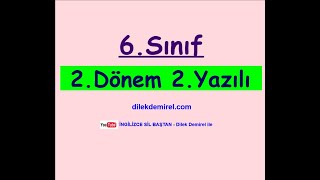 İngilizce 6 Sınıf 2 Dönem 2 Yazılı [upl. by Annhoj25]