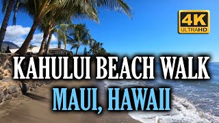 Kahului Beach amp Harbor Walk Maui Hawaii USA 4K [upl. by Nylknarf]