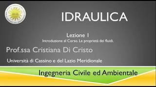 Idraulica Lezione n 1 [upl. by Vig]