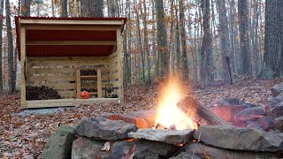 Finished the DIY Firewood Shed at the Cabin [upl. by Drape506]