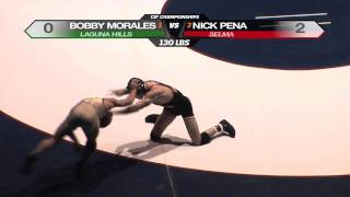 CIF Wrestling  Morales vs Pena  130 lbs [upl. by Aduh]