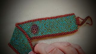 Simple Peyote Stitch Bracelet with Edging Using John Bead Beads and Tierra Cast Findings [upl. by Fortna400]